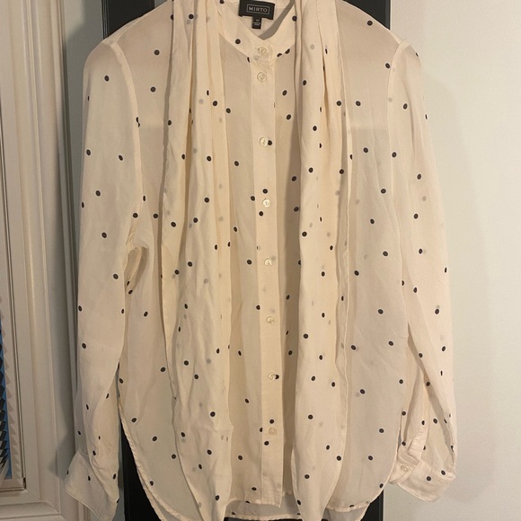 MIRTO Made in Spain Polk-A-Dot Blouse Size Medium 42 - Picture 2 of 5
